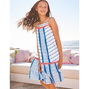 Boden Striped Blue and White Dress with neon Trim